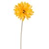 Gerbera selyemvirág szál, magasság: 55cm, virágfej átmérő: 10cm - Világos citromsárga