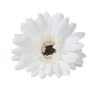 Gerbera selyemvirág fej, 9cm - Fehér